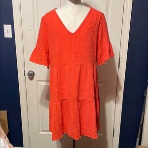 Perceptions Women's Orange Midi Dress